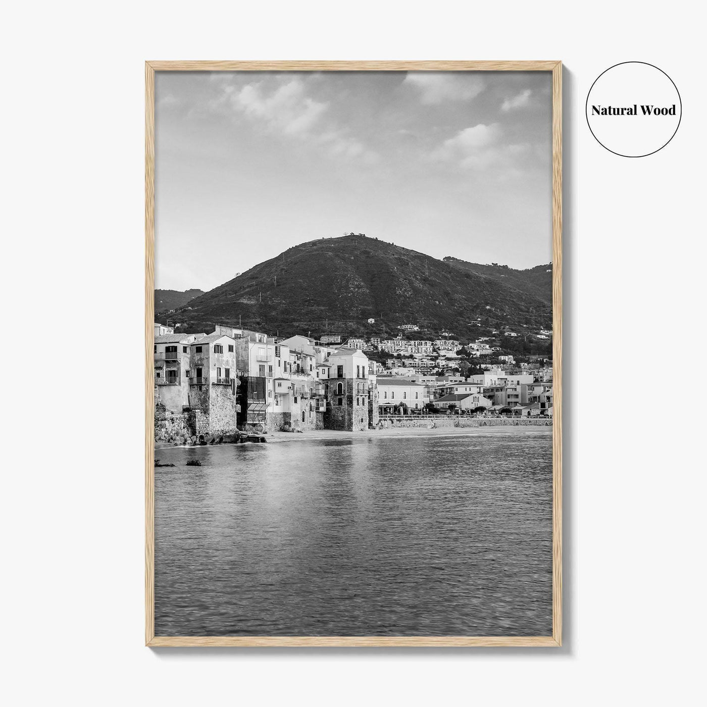 Cefalu Black and White Fine Art Photo Print, Sicily Italy Wall Decor Poster