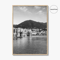 Cefalu Black and White Fine Art Photo Print, Sicily Italy Wall Decor Poster