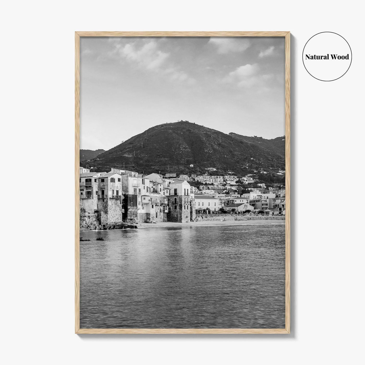 Cefalu Black and White Fine Art Photo Print, Sicily Italy Wall Decor Poster