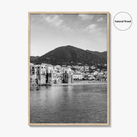 Cefalu Black and White Fine Art Photo Print, Sicily Italy Wall Decor Poster
