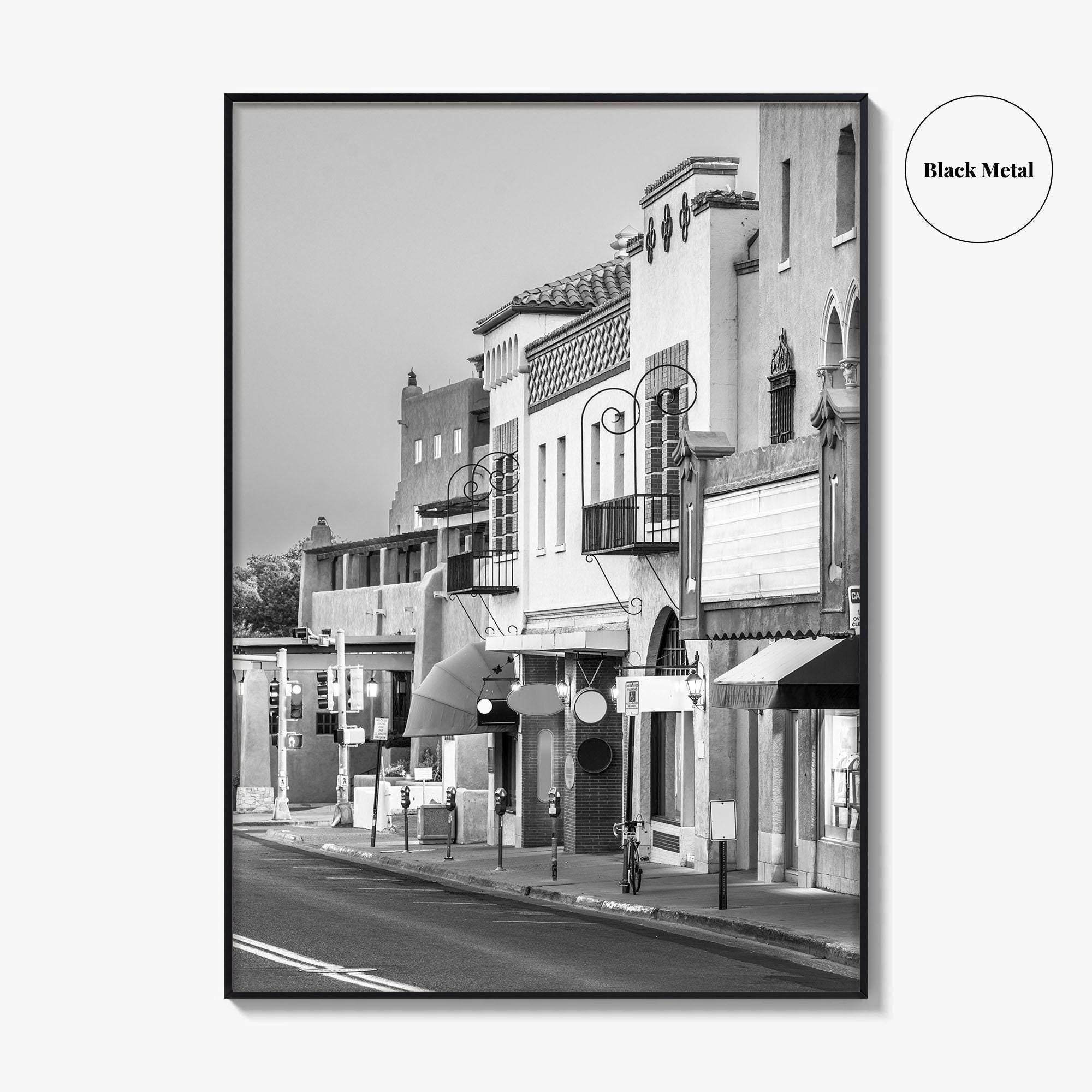 Santa Fe Black and White Fine Art Photo Print, New Mexico Wall Poster, USA