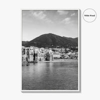 Cefalu Black and White Fine Art Photo Print, Sicily Italy Wall Decor Poster