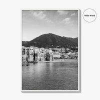 Cefalu Black and White Fine Art Photo Print, Sicily Italy Wall Decor Poster