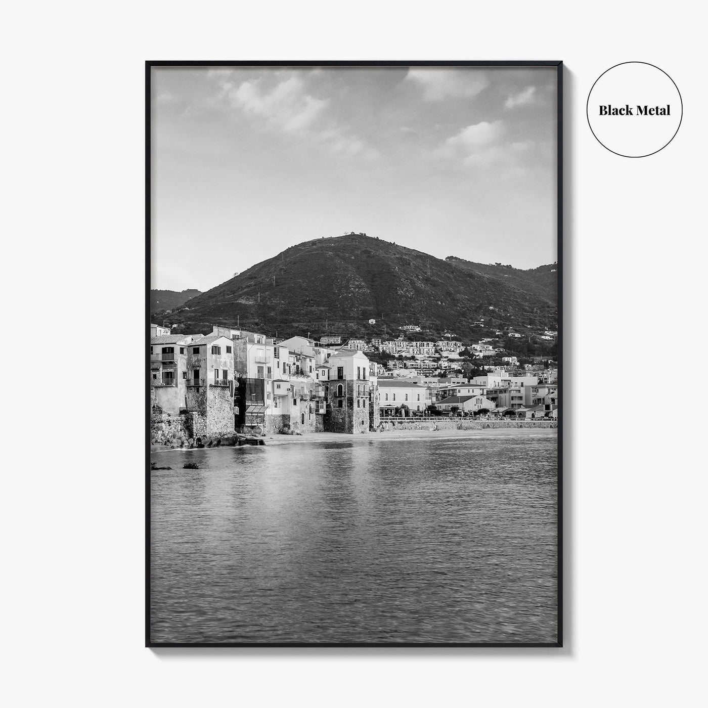 Cefalu Black and White Fine Art Photo Print, Sicily Italy Wall Decor Poster