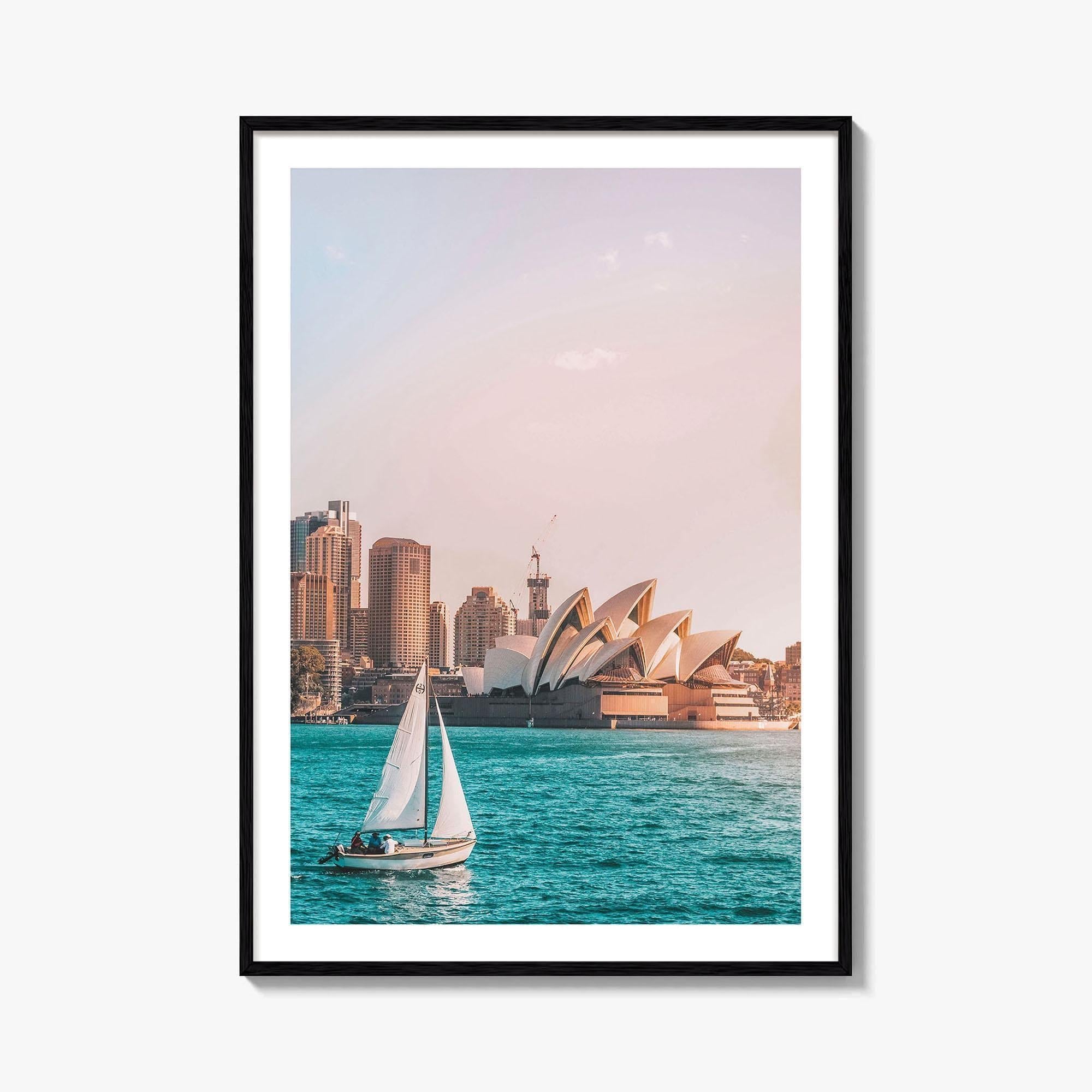Sydney Fine Art Photo Print, Opera House, Harbor, Sailboat, Australia Poster, Wall Decor
