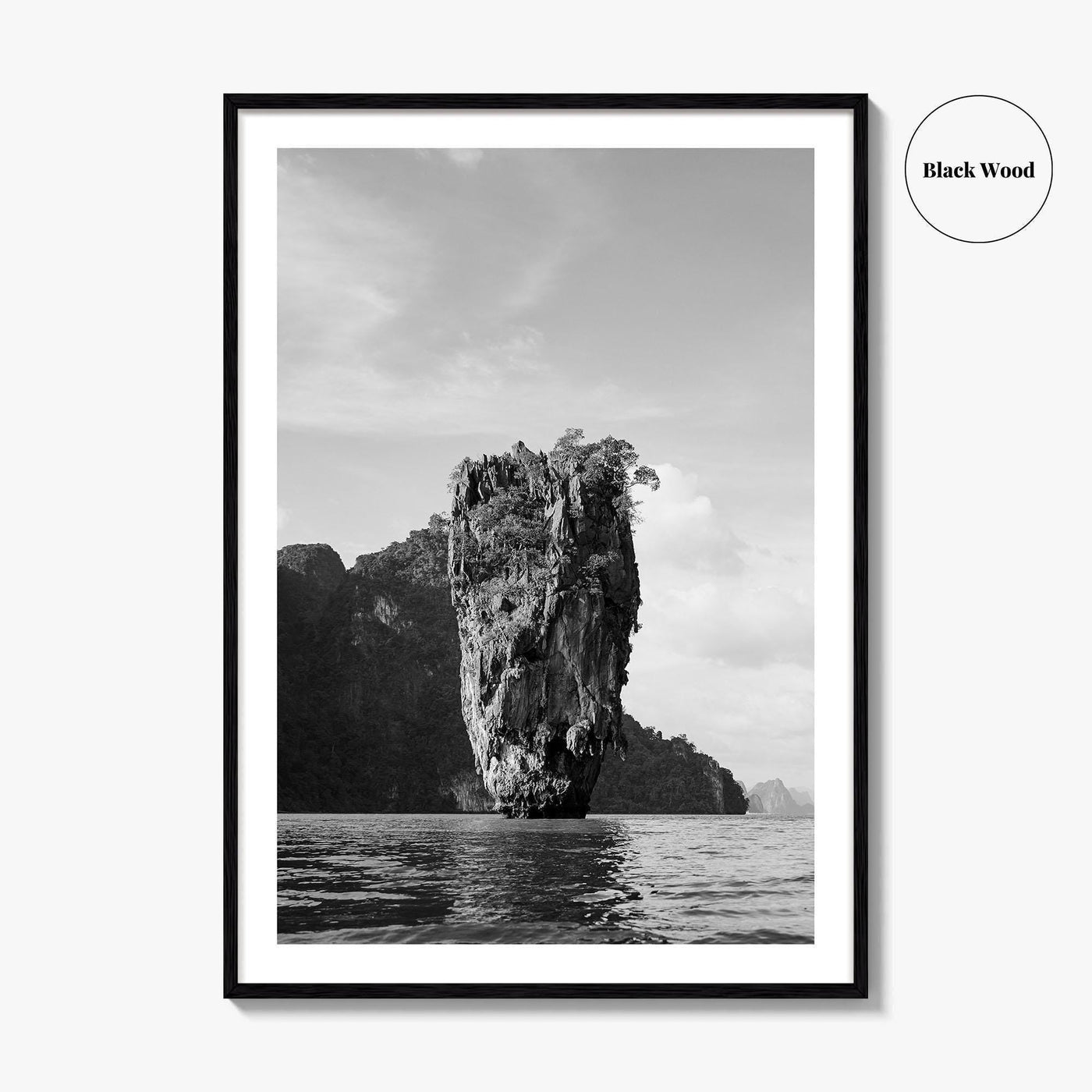 Phuket Black and White Fine Art Photo Print, James Bond Island Thailand Poster