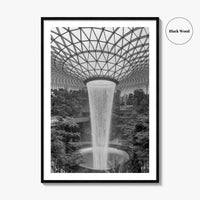 Singapore Black and White Fine Art Photo Print, Jewel Changi Airport, Wall Poster