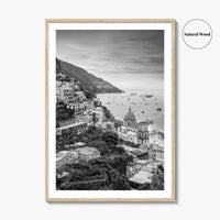 Positano Black and White Fine Art Photo Print, Amalfi Coast Italy Wall Decor Poster