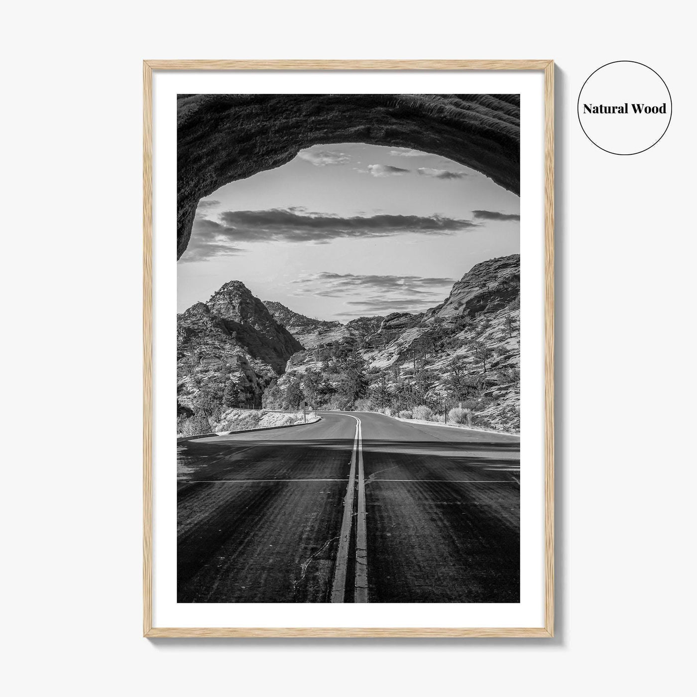 Zion National Park Black and White Fine Art Photo Print, Utah Wall Art