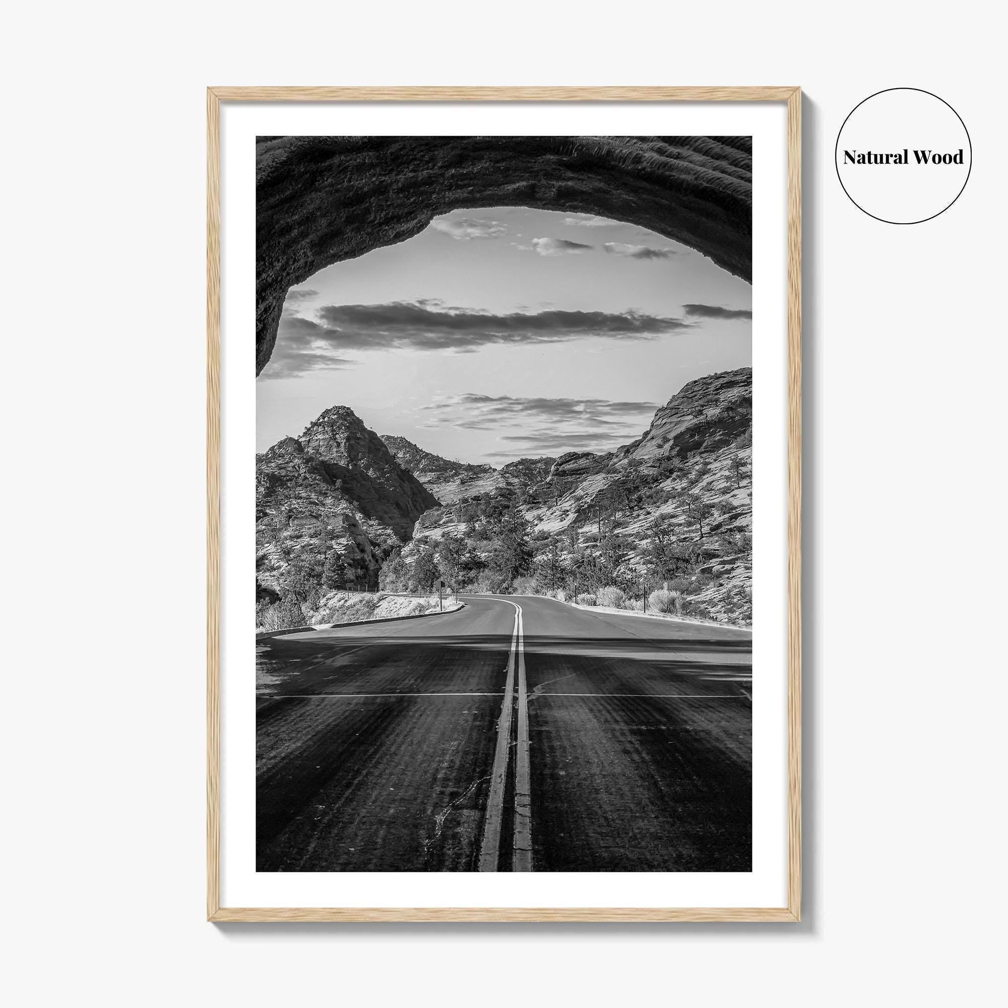 Zion National Park Black and White Fine Art Photo Print, Utah Wall Art