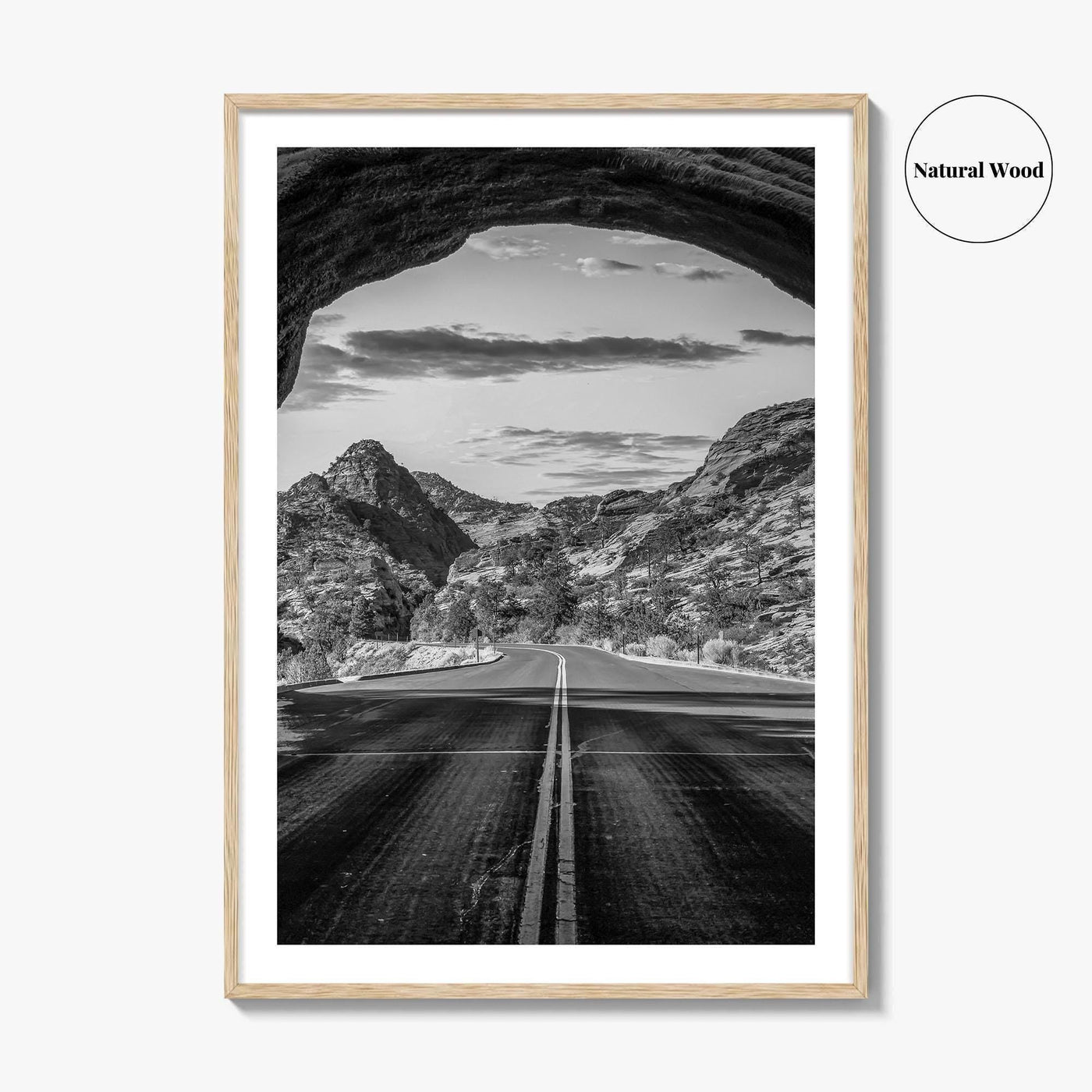 Zion National Park Black and White Fine Art Photo Print, Utah Wall Art