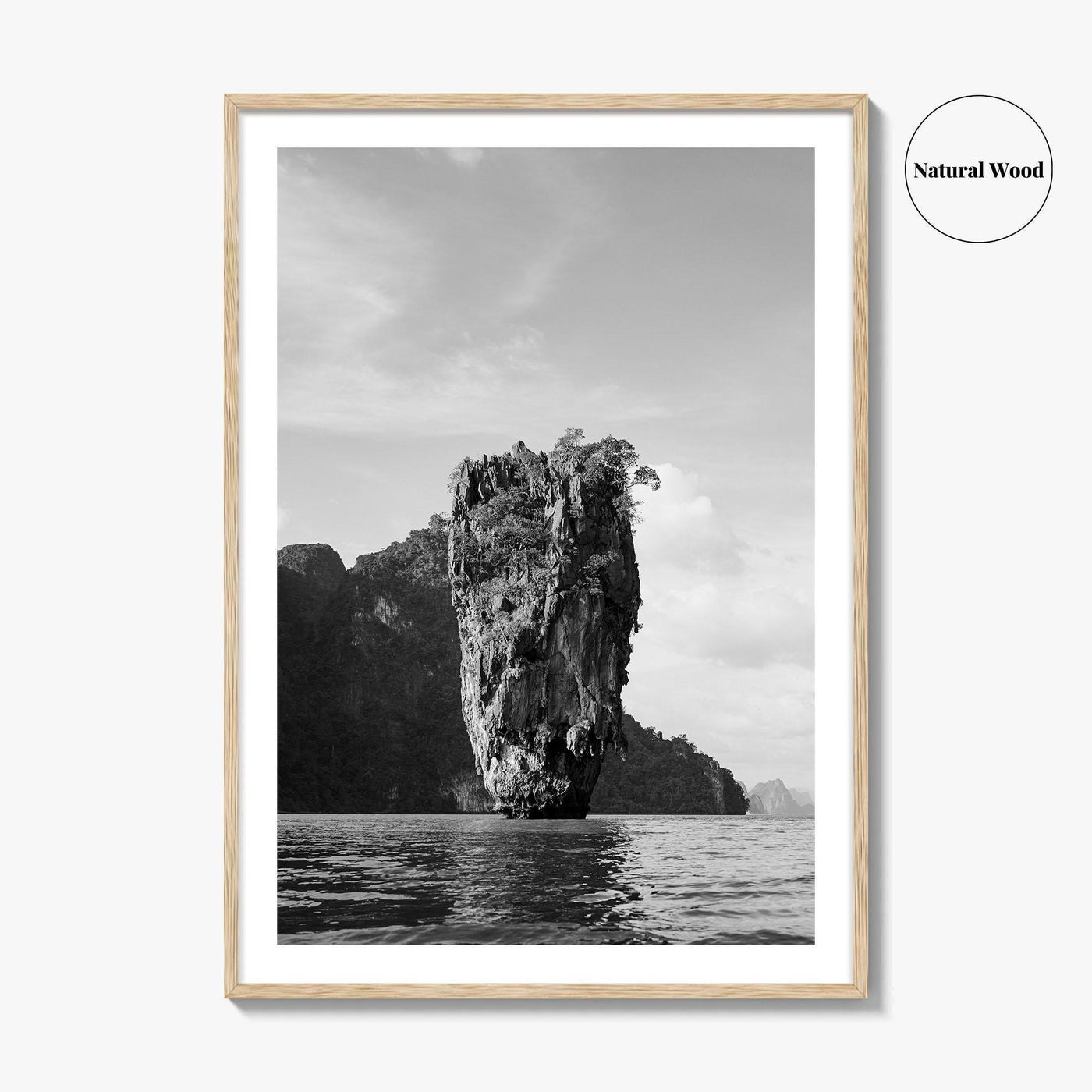 Phuket Black and White Fine Art Photo Print, James Bond Island Thailand Poster