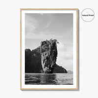 Phuket Black and White Fine Art Photo Print, James Bond Island Thailand Poster