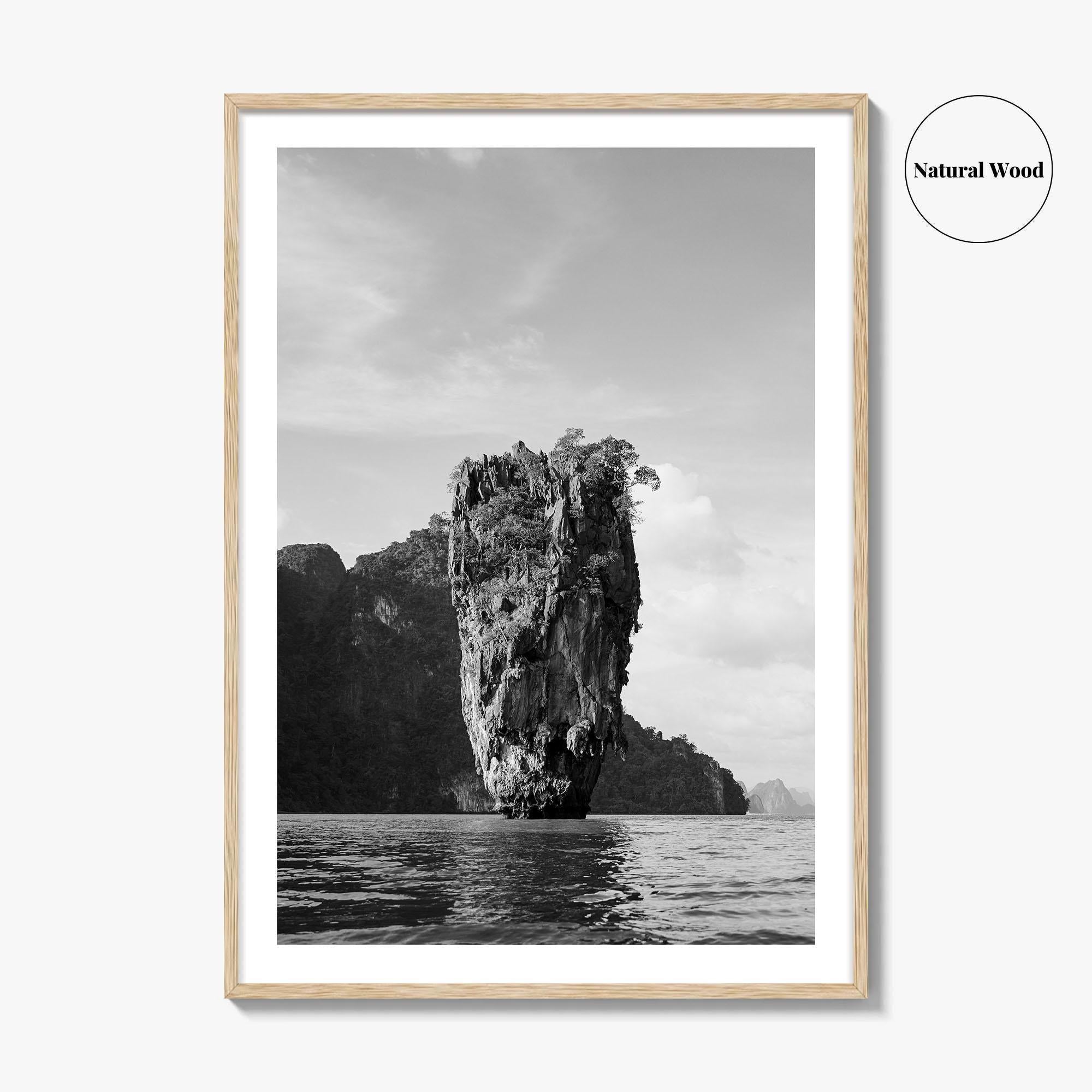 Phuket Black and White Fine Art Photo Print, James Bond Island Thailand Poster