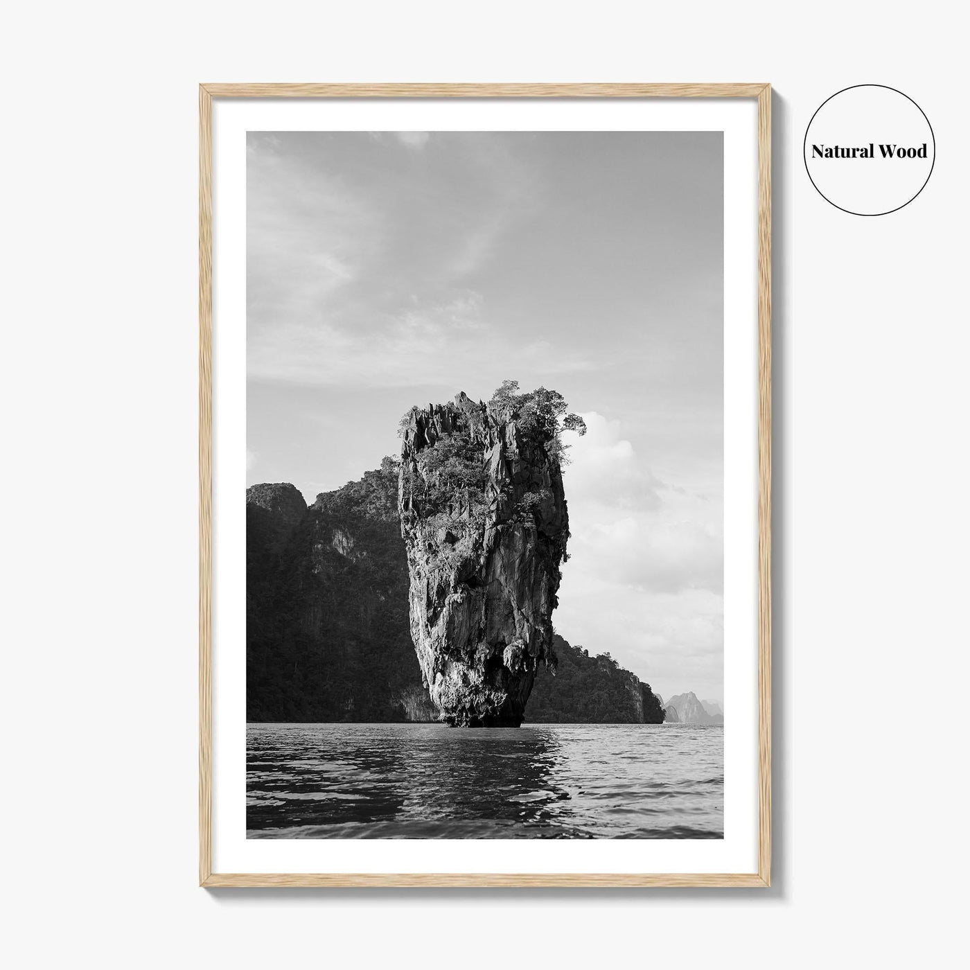 Phuket Black and White Fine Art Photo Print, James Bond Island Thailand Poster