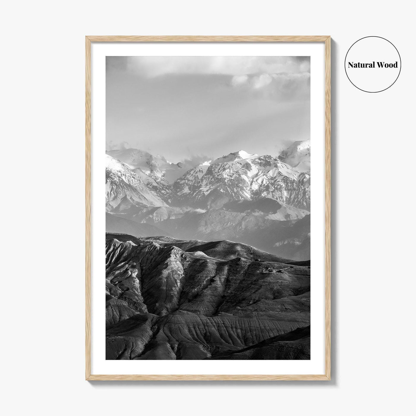 Upper Mustang Black and White Fine Art Photo Print, Annapurna Himalayas Poster