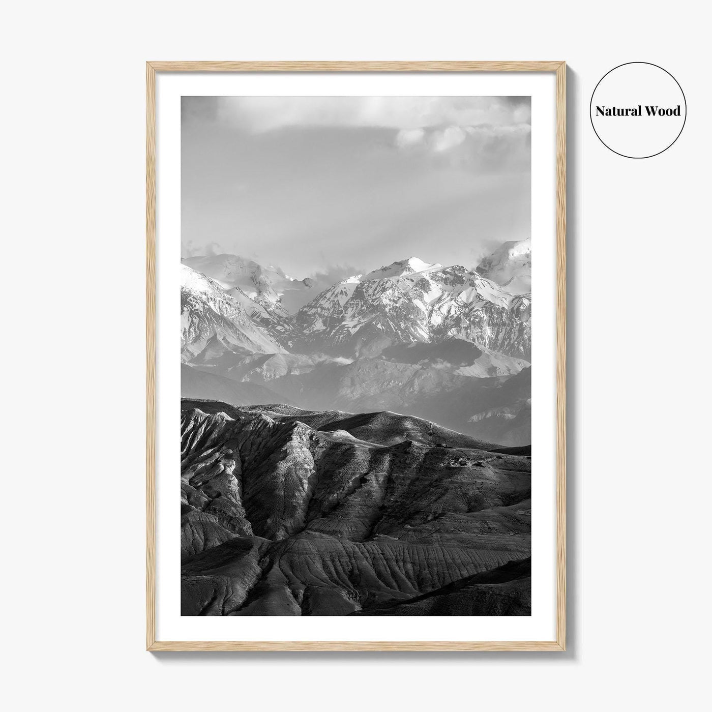 Upper Mustang Black and White Fine Art Photo Print, Annapurna Himalayas Poster