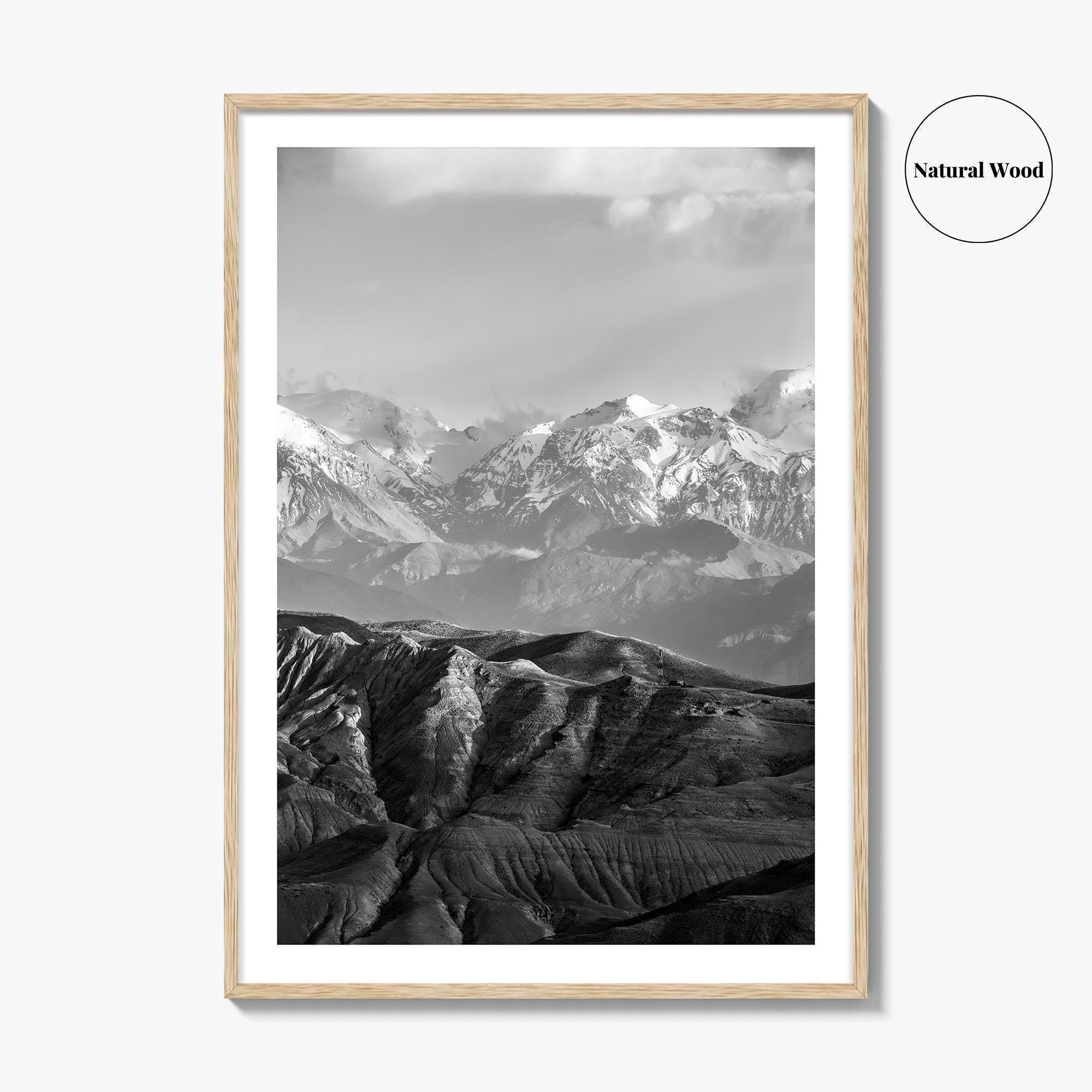 Upper Mustang Black and White Fine Art Photo Print, Annapurna Himalayas Poster