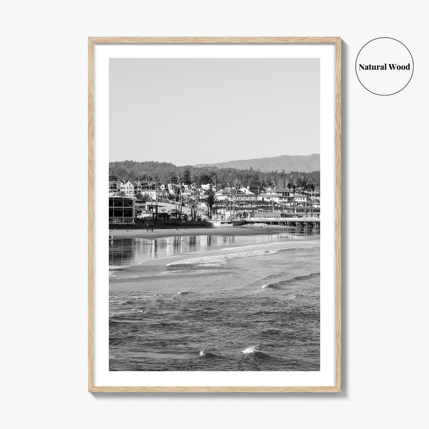 Santa Cruz Black and White Fine Art Photo Print, Wharf Monterey Bay California Poster