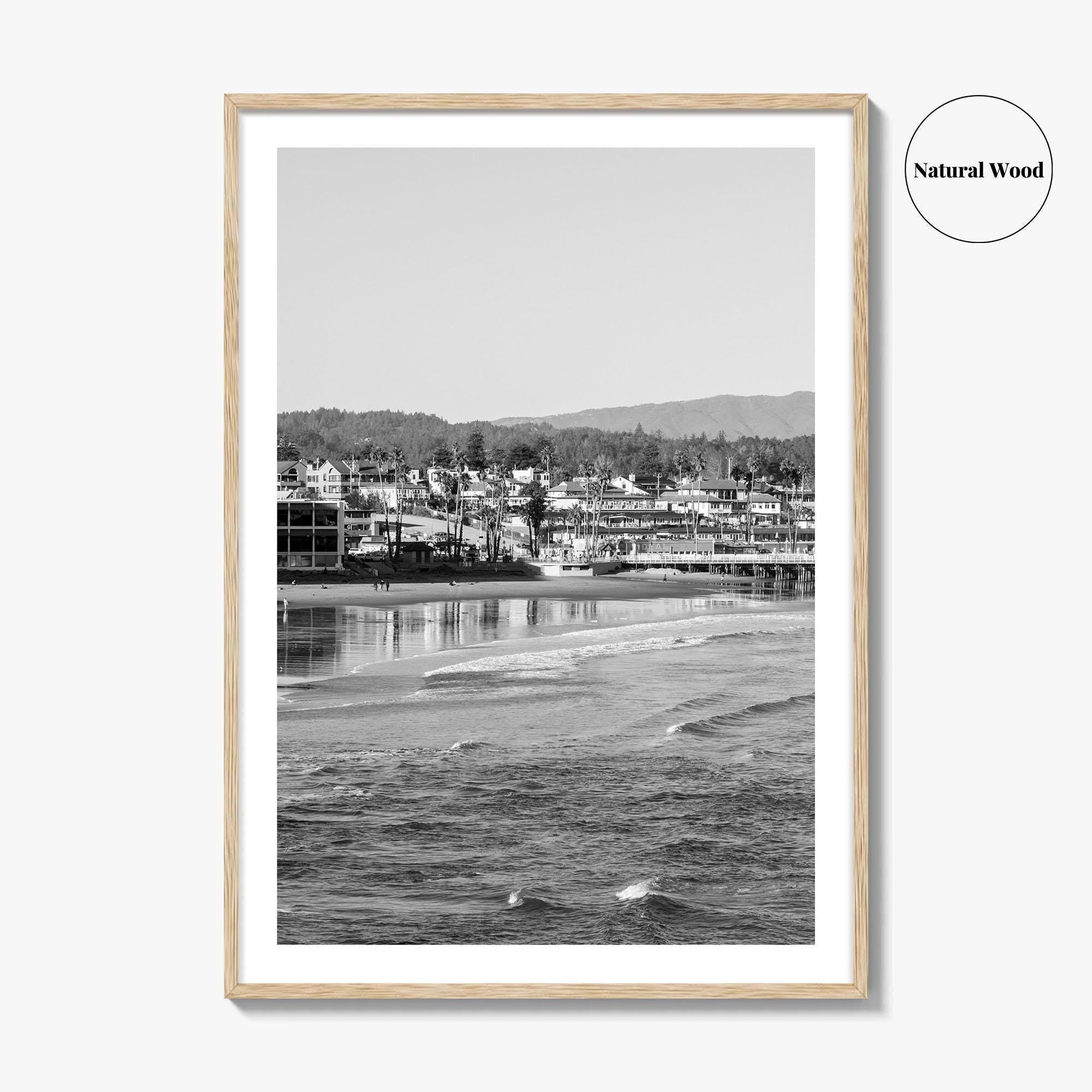 Santa Cruz Black and White Fine Art Photo Print, Wharf Monterey Bay California Poster