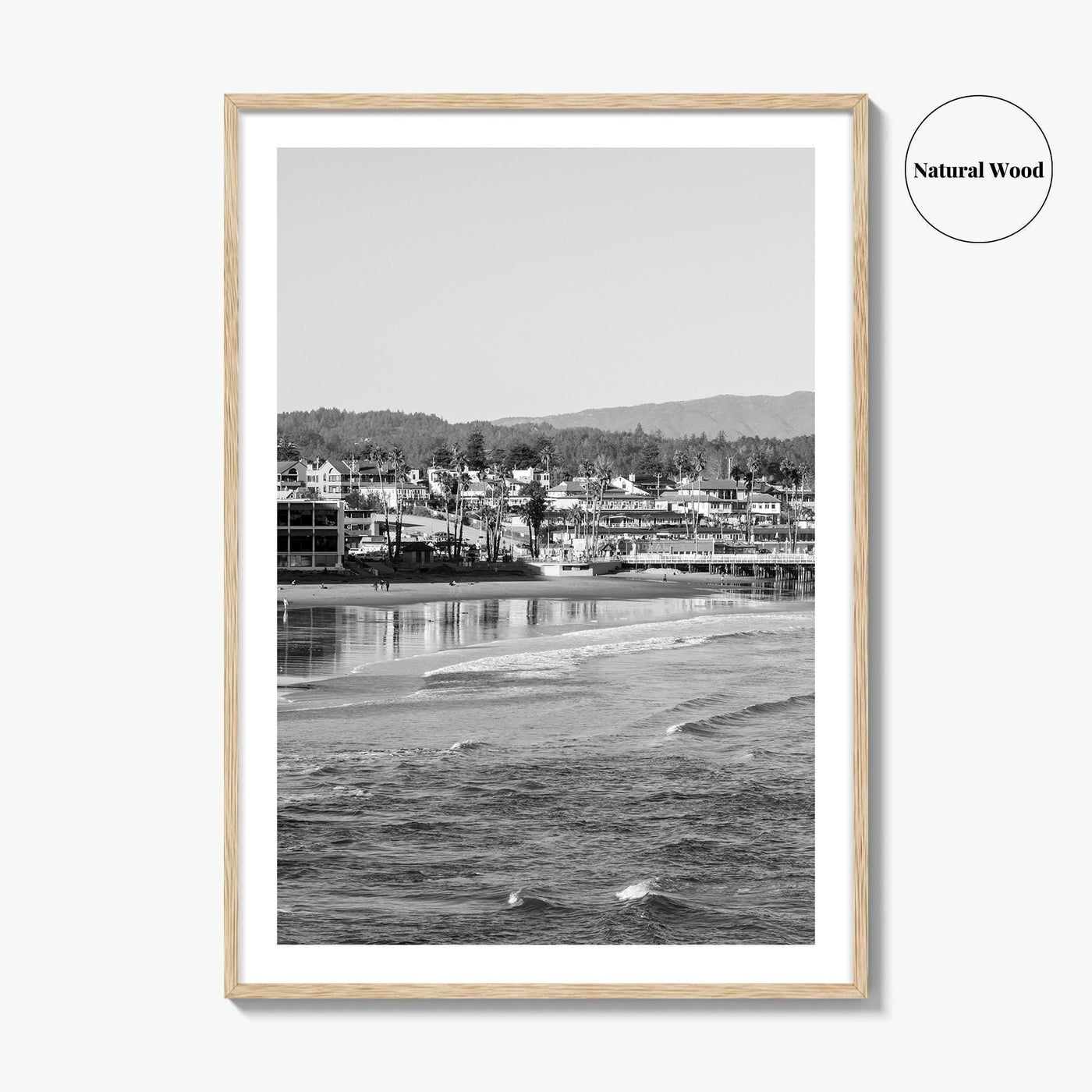 Santa Cruz Black and White Fine Art Photo Print, Wharf Monterey Bay California Poster