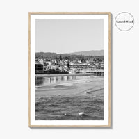 Santa Cruz Black and White Fine Art Photo Print, Wharf Monterey Bay California Poster