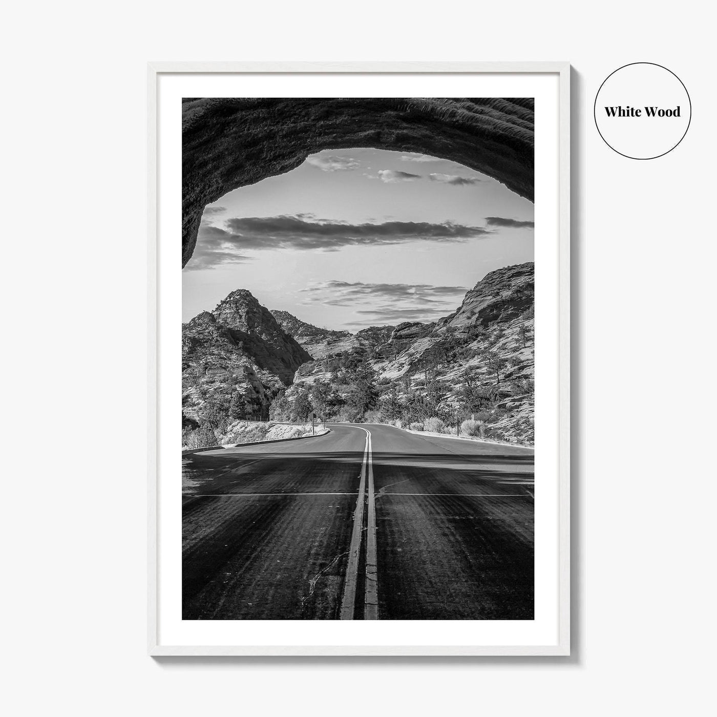 Zion National Park Black and White Fine Art Photo Print, Utah Wall Art