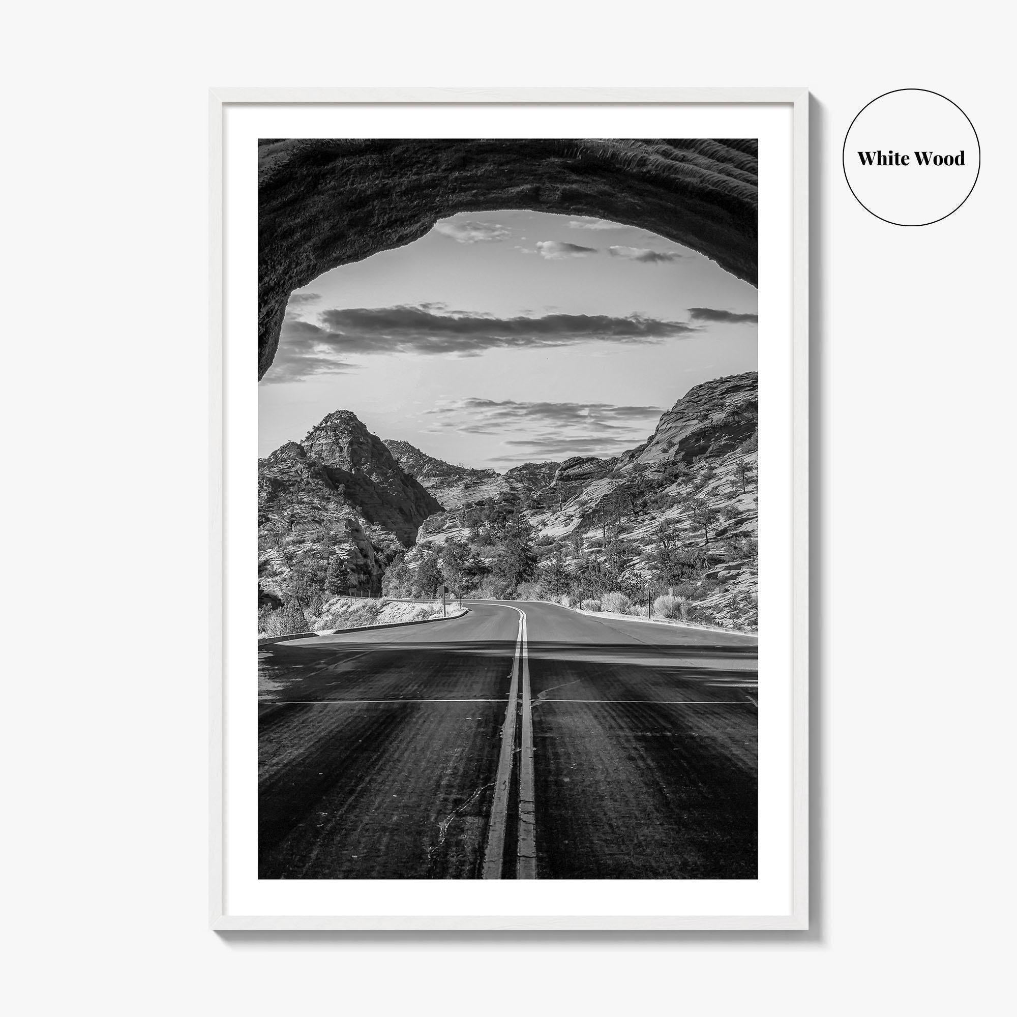 Zion National Park Black and White Fine Art Photo Print, Utah Wall Art