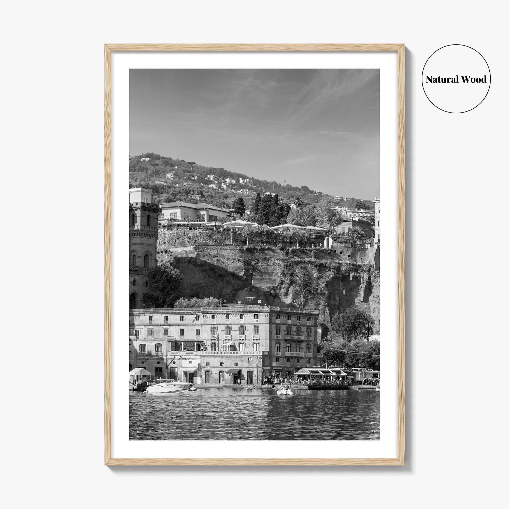 Sorrento Black and White Fine Art Photo Print, Naples Sea Cliffs Italy Poster