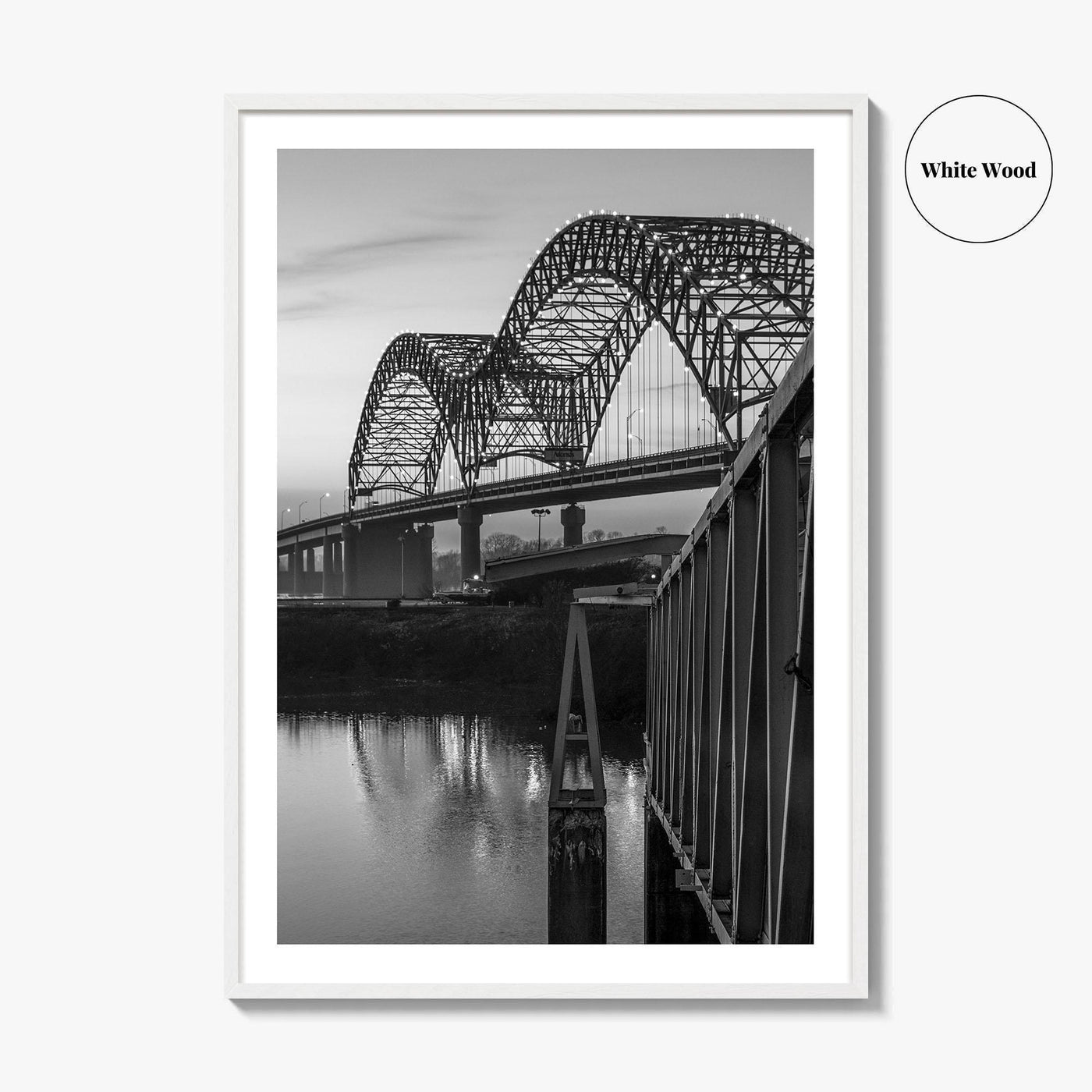Memphis Black and White Fine Art Photo Print, Tennessee Bridge Poster, Nashville Poster