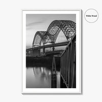 Memphis Black and White Fine Art Photo Print, Tennessee Bridge Poster, Nashville Poster