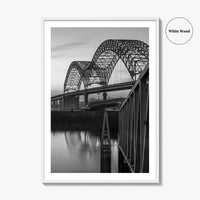Memphis Black and White Fine Art Photo Print, Tennessee Bridge Poster, Nashville Poster