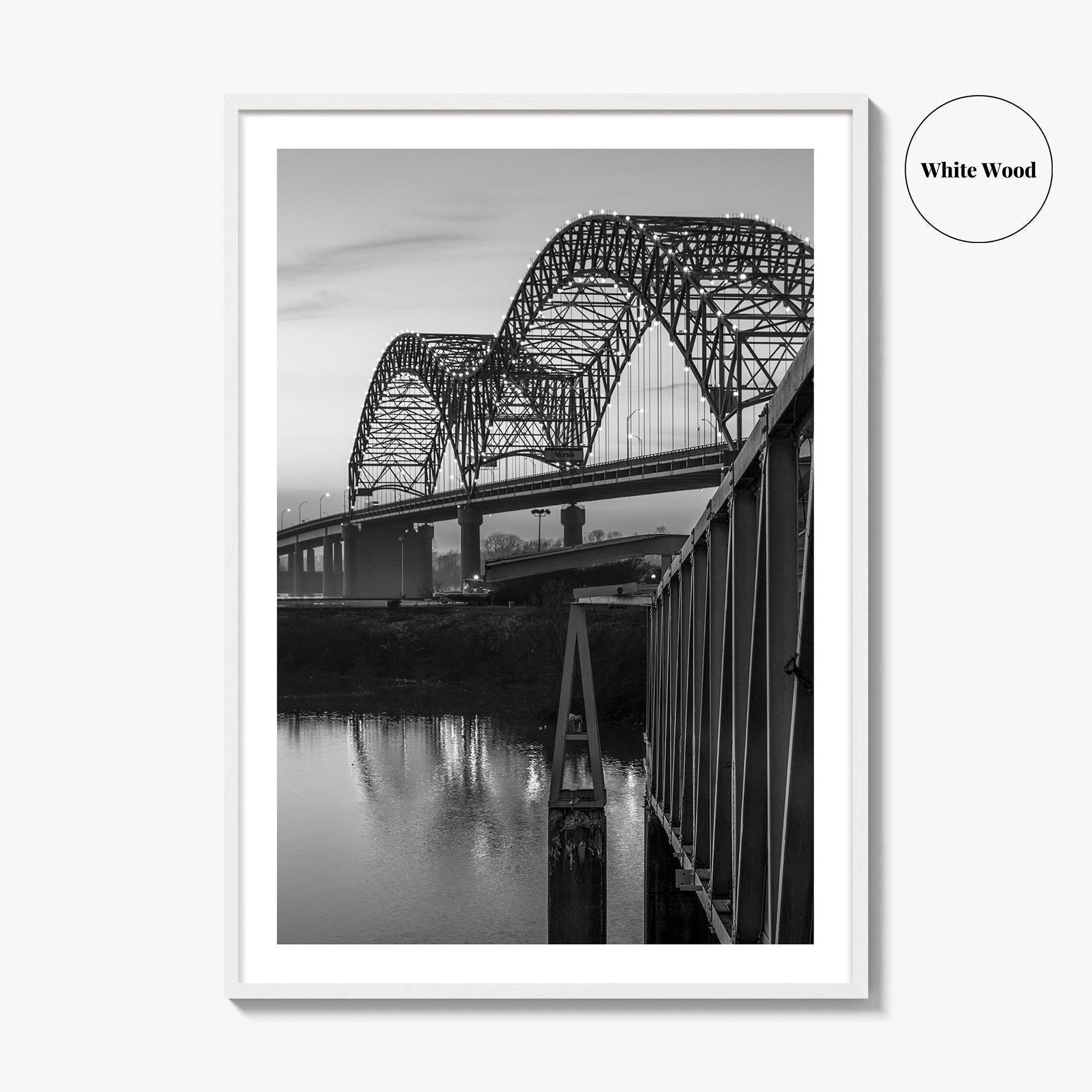 Memphis Black and White Fine Art Photo Print, Tennessee Bridge Poster, Nashville Poster