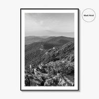 Shenandoah Skyline Black and White Fine Art Photo Print, Drive Stony Man Virginia Poster
