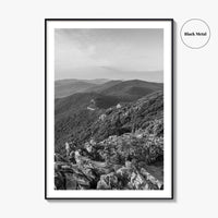 Shenandoah Skyline Black and White Fine Art Photo Print, Drive Stony Man Virginia Poster