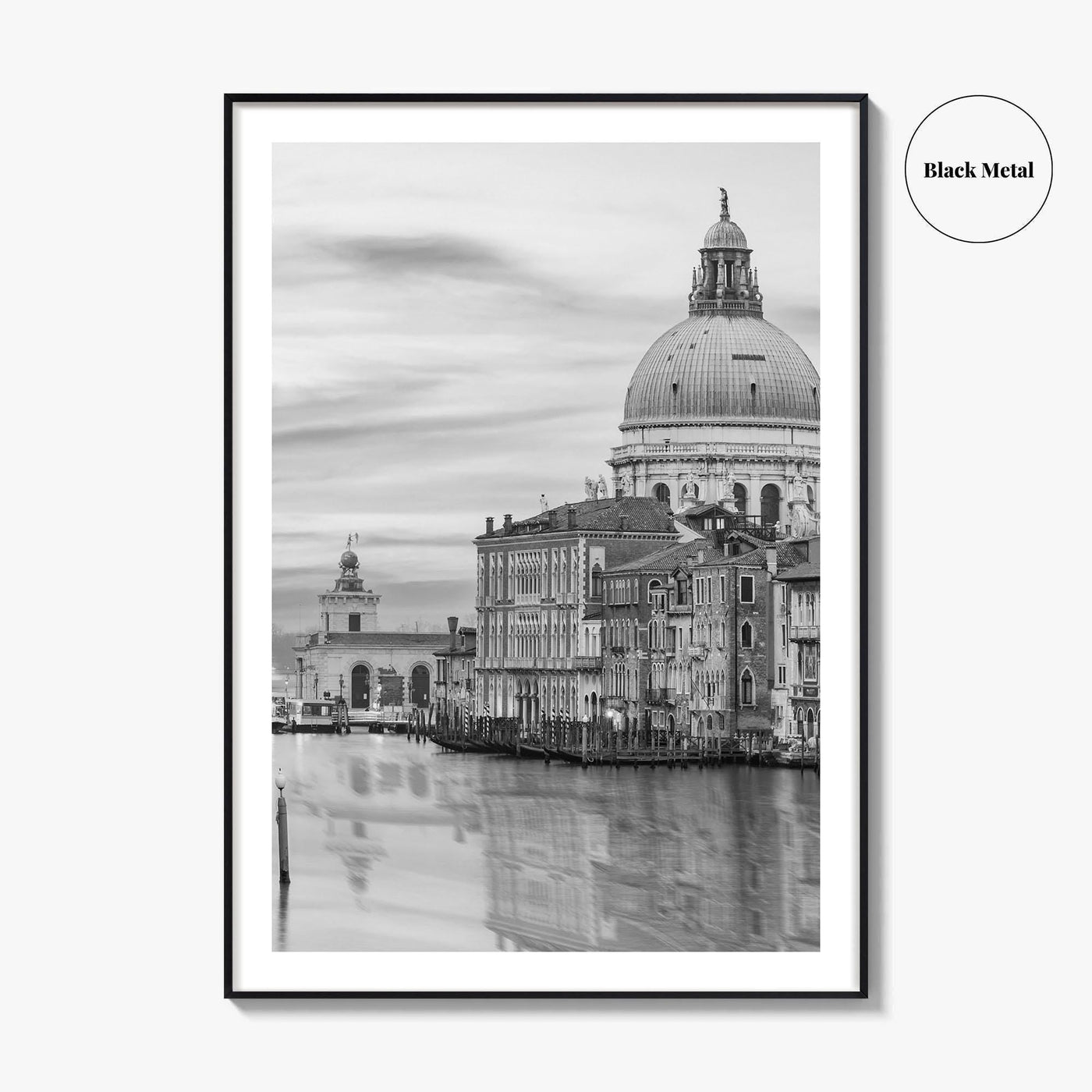 Venice Skyline Black and White Fine Art Photo Print, Grand Canal, Italy Wall Poster