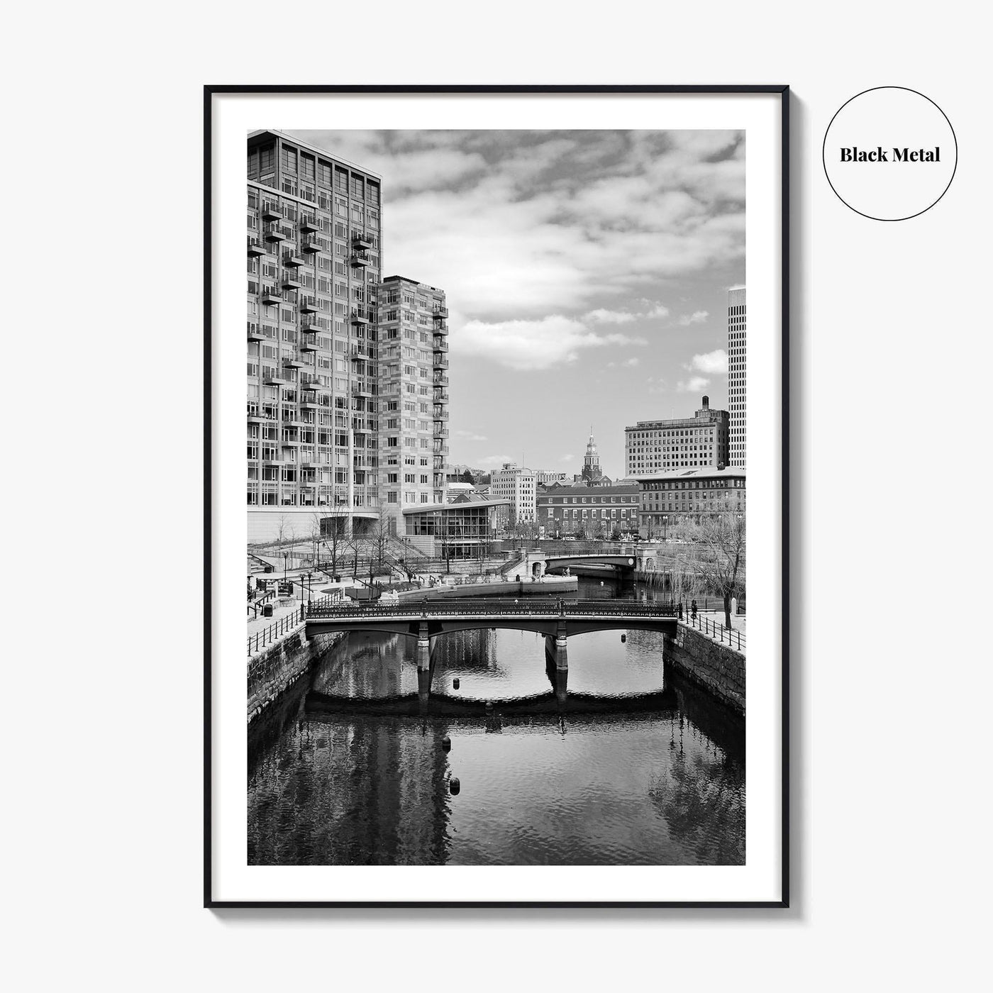 Providence Black and White Fine Art Photo Print, Waterplace Park Poster, Rhode Island Poster