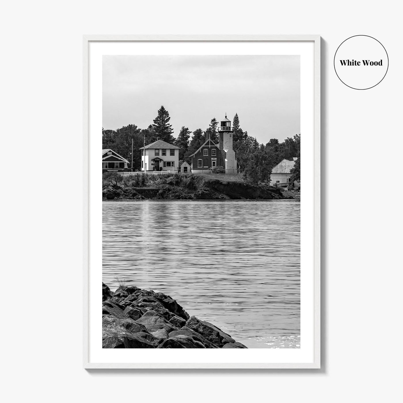 Eagle Harbor Black and White Fine Art Photo Print, Keweenaw Peninsula Michigan Poster