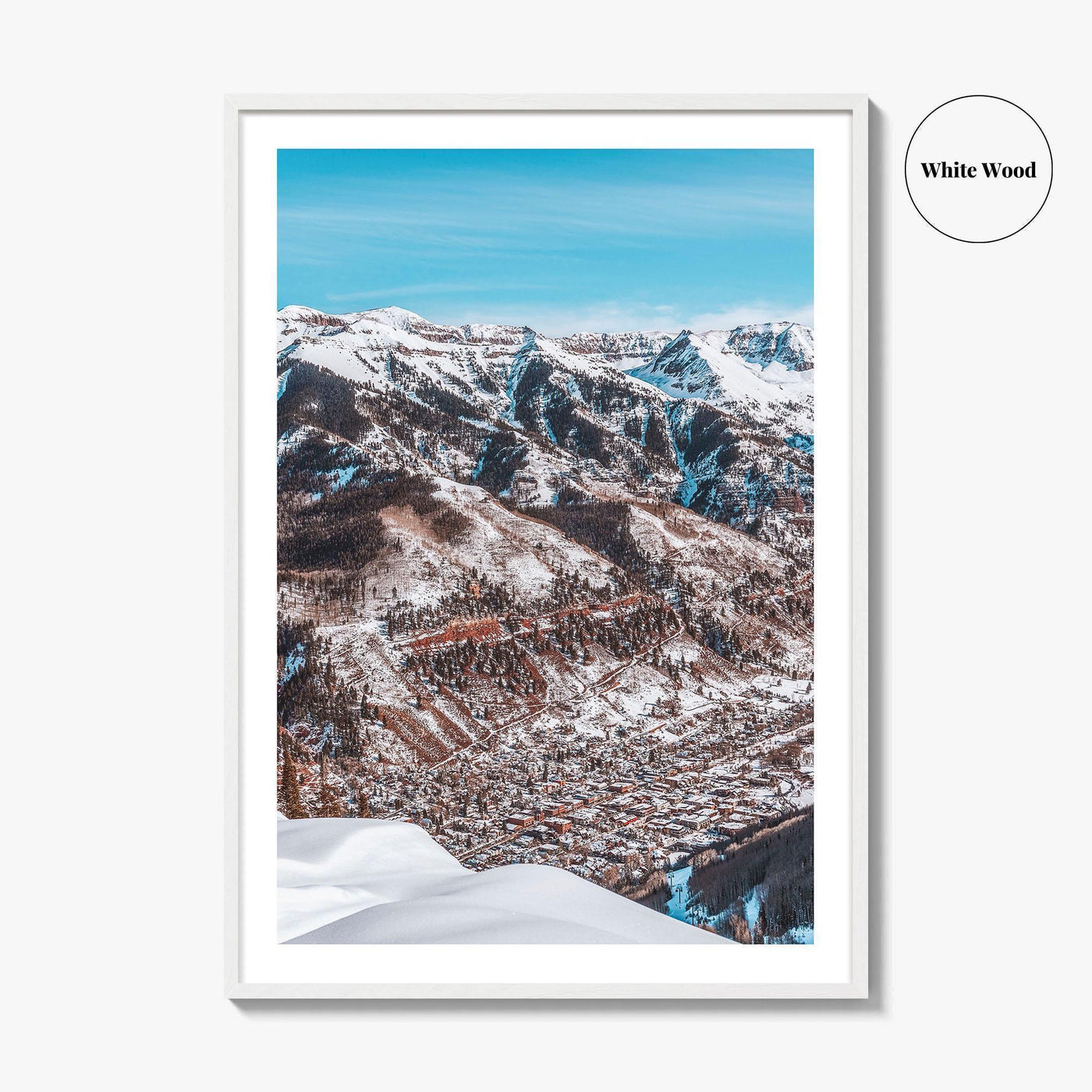 Telluride Fine Art Photo Print, San Juan Mountains Colorado, Winter Wall Decor Poster, USA