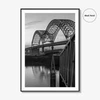 Memphis Black and White Fine Art Photo Print, Tennessee Bridge Poster, Nashville Poster