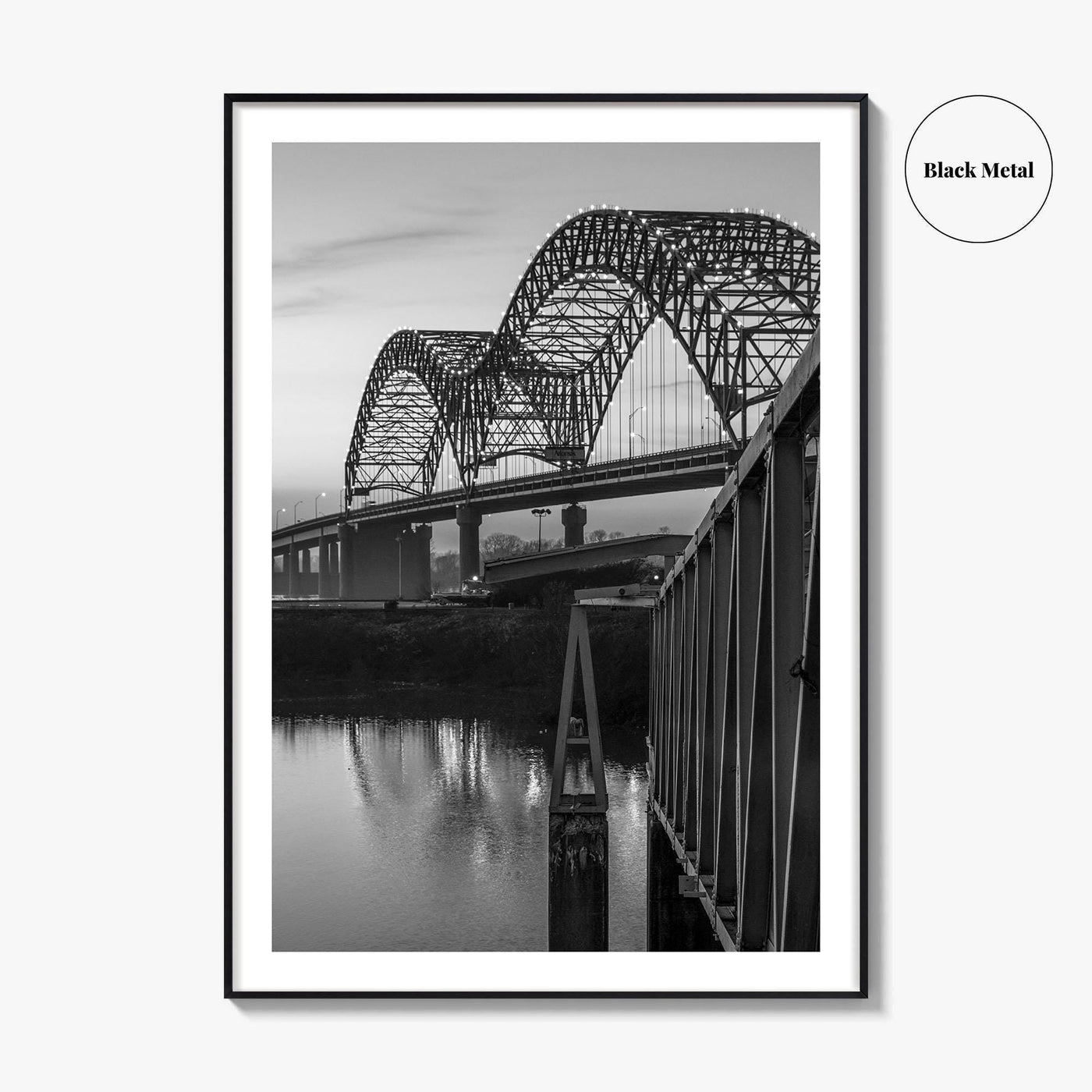 Memphis Black and White Fine Art Photo Print, Tennessee Bridge Poster, Nashville Poster