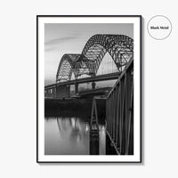 Memphis Black and White Fine Art Photo Print, Tennessee Bridge Poster, Nashville Poster