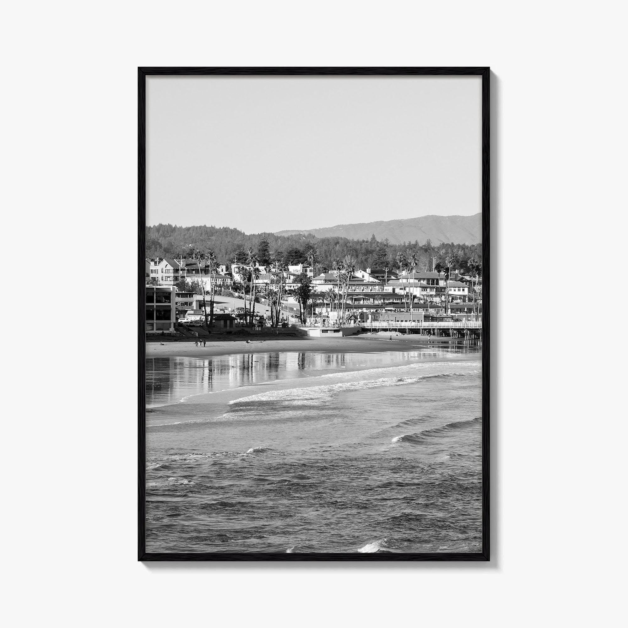 Santa Cruz Black and White Fine Art Photo Print, Wharf Monterey Bay California Poster