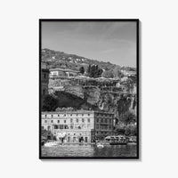 Sorrento Black and White Fine Art Photo Print, Naples Sea Cliffs Italy Poster