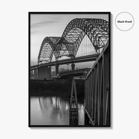 Memphis Black and White Fine Art Photo Print, Tennessee Bridge Poster, Nashville Poster