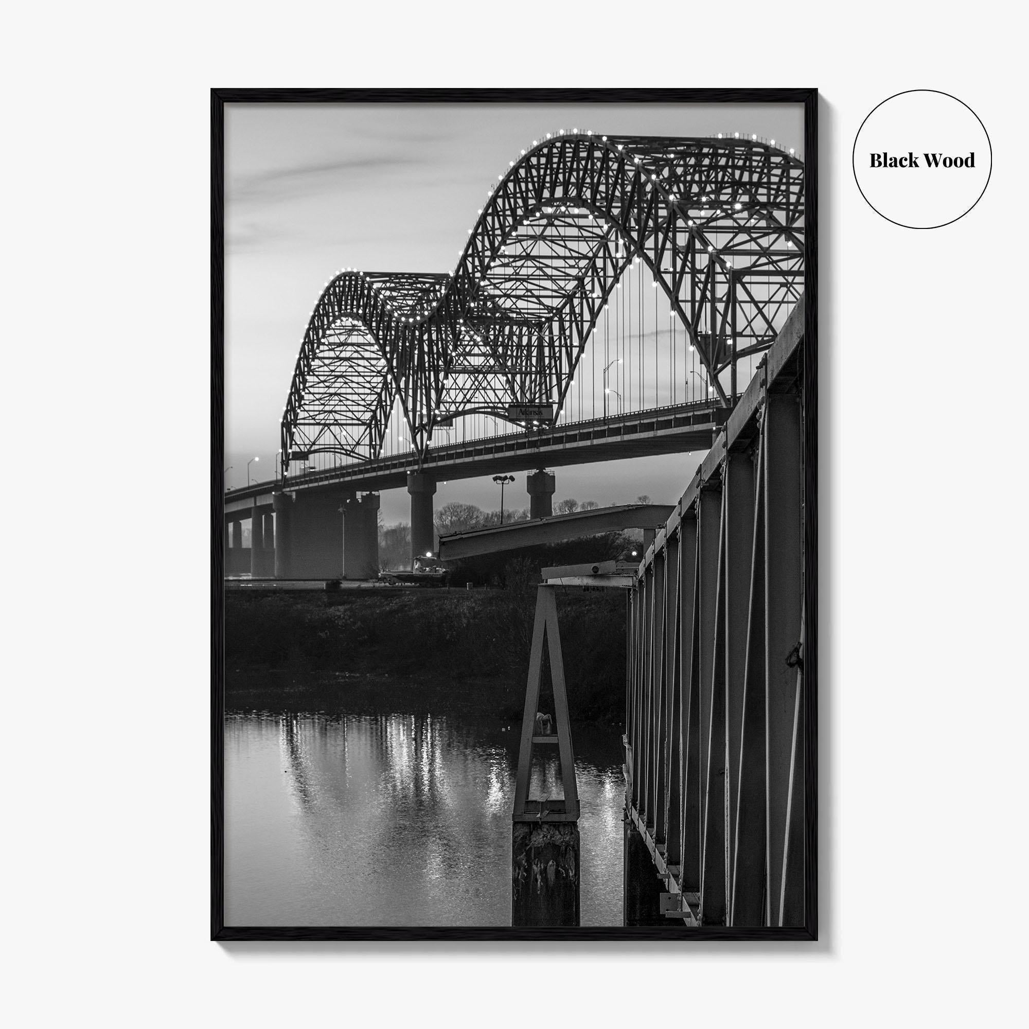Memphis Black and White Fine Art Photo Print, Tennessee Bridge Poster, Nashville Poster