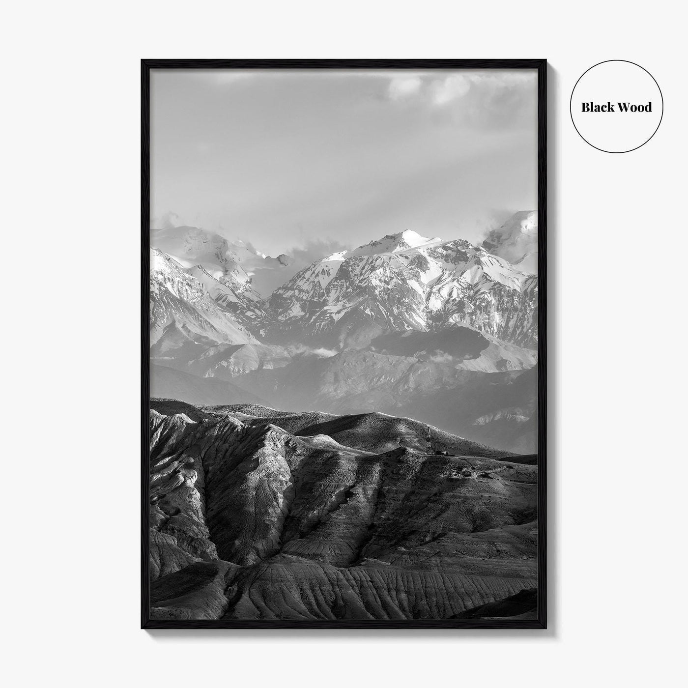 Upper Mustang Black and White Fine Art Photo Print, Annapurna Himalayas Poster
