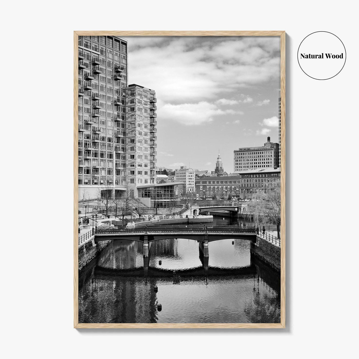 Providence Black and White Fine Art Photo Print, Waterplace Park Poster, Rhode Island Poster