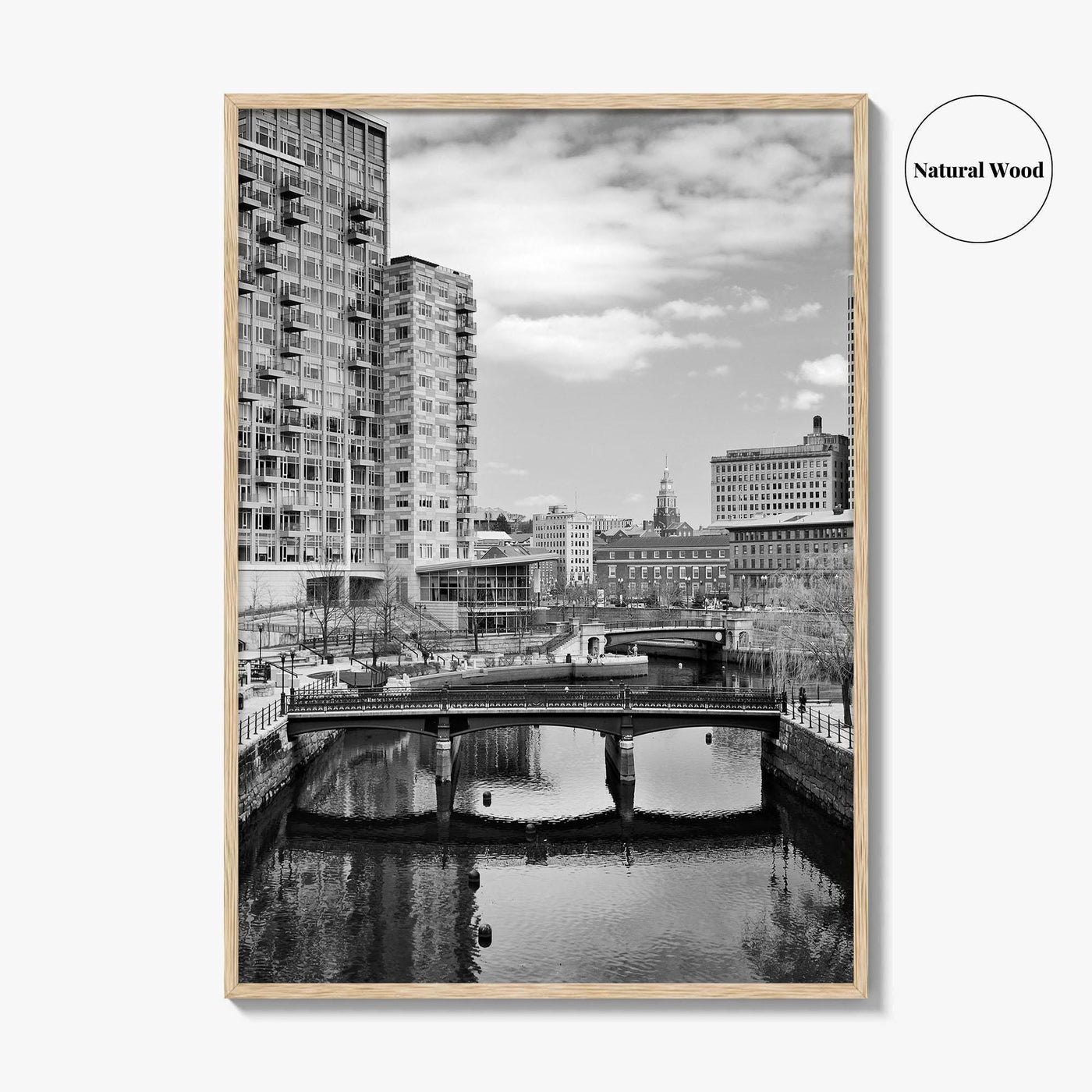 Providence Black and White Fine Art Photo Print, Waterplace Park Poster, Rhode Island Poster