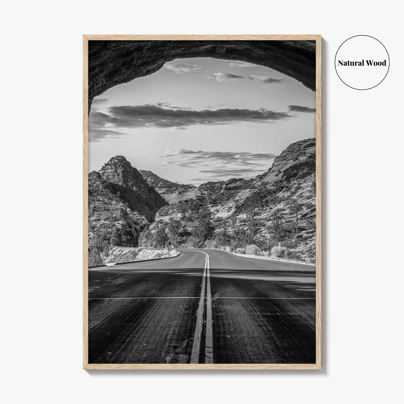 Zion National Park Black and White Fine Art Photo Print, Utah Wall Art